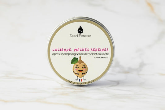 Après-shampoing solide naturel démêlant Lucienne fabriqué par Seed forever