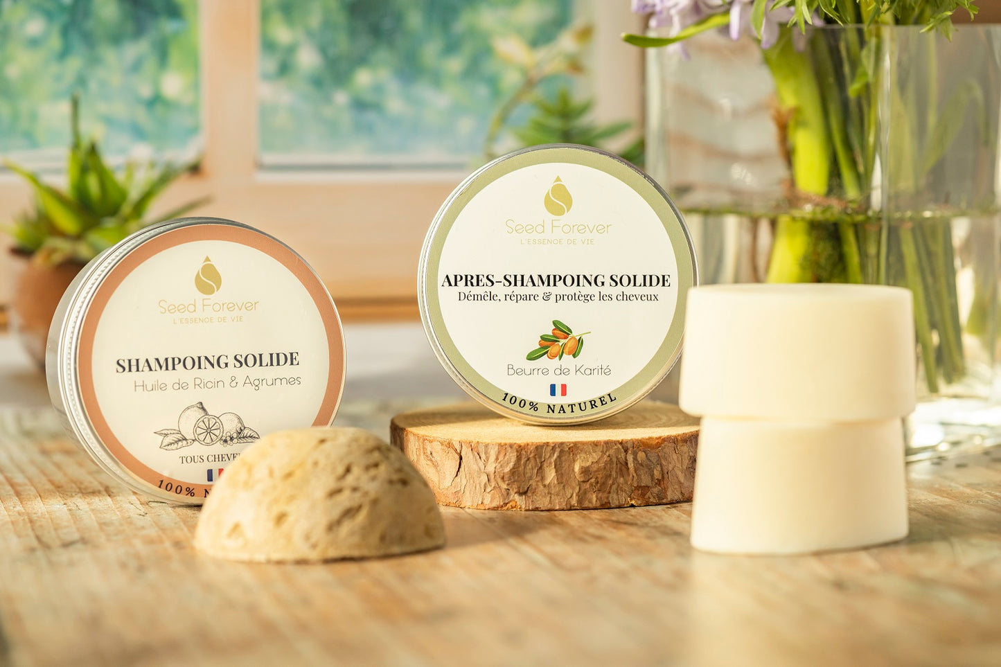 Duo shampoing & après-shampoing solides