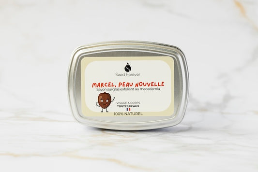 savon exfoliant naturel au macadamisa pour toutes les peaux