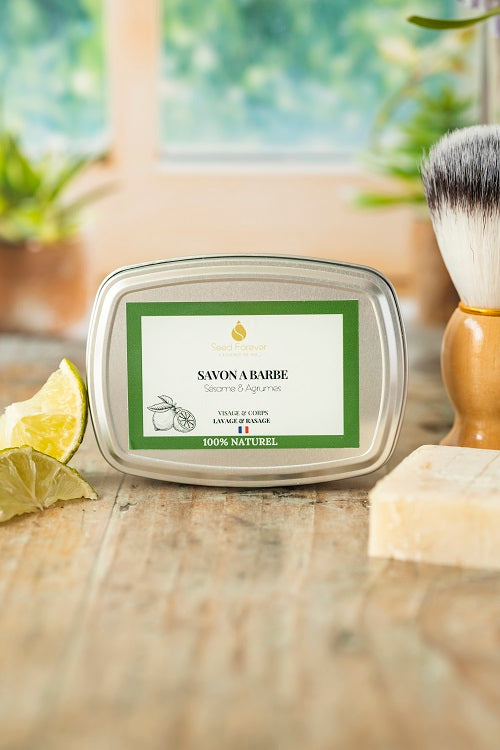 Savon à barbe naturel - Surgras au Sésame et aux agrumes