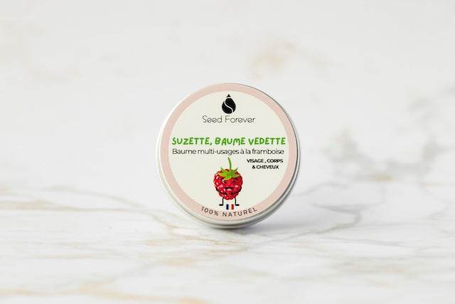 Baume naturel multi-usages à la framboise Suzette de seed Forever