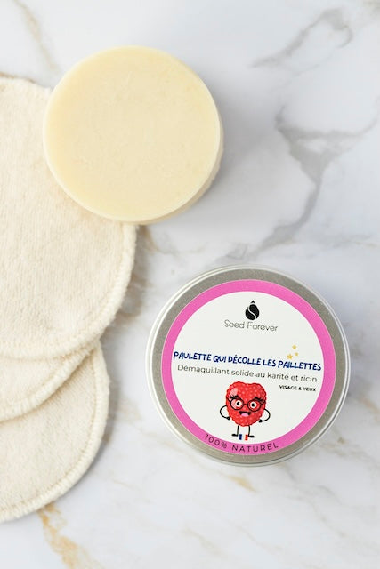 démaquillant solide doux pour la peau les yeux et le visage fabriqué par Seed Forever