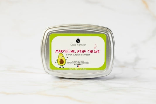 Savon doux surgras à l'avocat adapté aux peaux sensibles, Marceline de Seed Forever