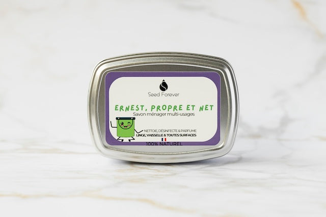 Savon ménager naturel composé d'huile de lin et terre de sommières