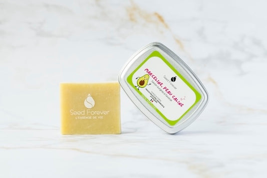 Savon solide pour peaux fragiles , eczéma et psoriasis avec avocat 