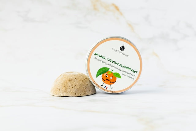shampoing solide naturel à l'huile de ricin orange Armand de speed Forever